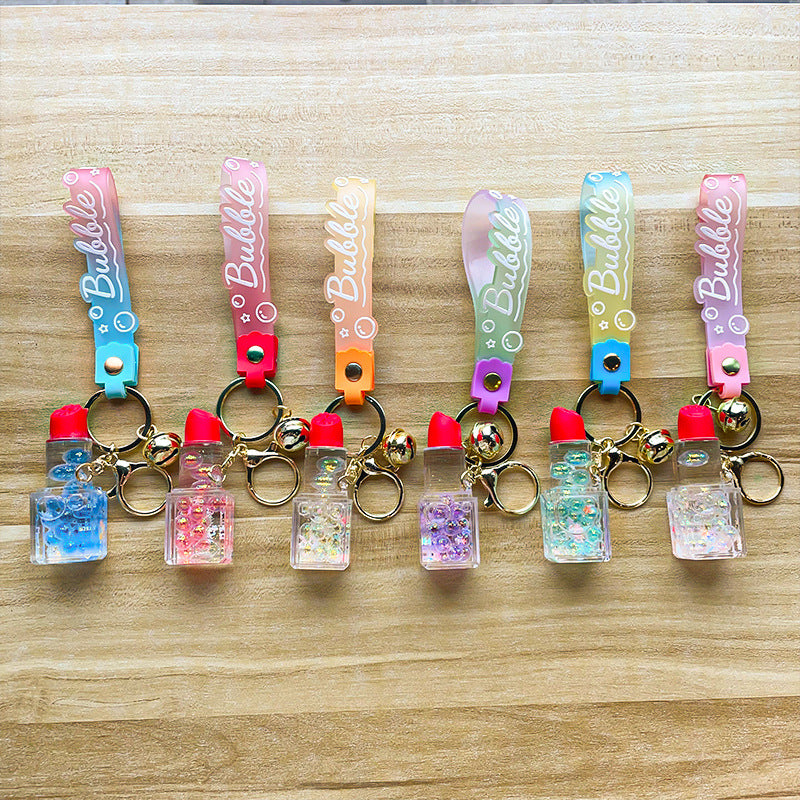 Wholesale Acrylic Oil Bubble Beads Lipstick Keychain